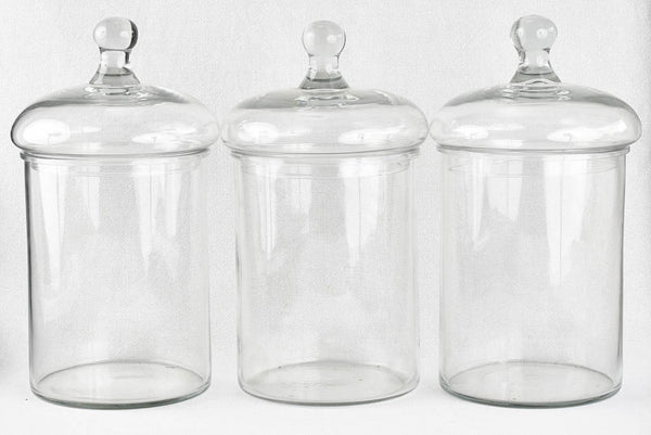 Antique Epicerie Glass Candy Jars with Lids