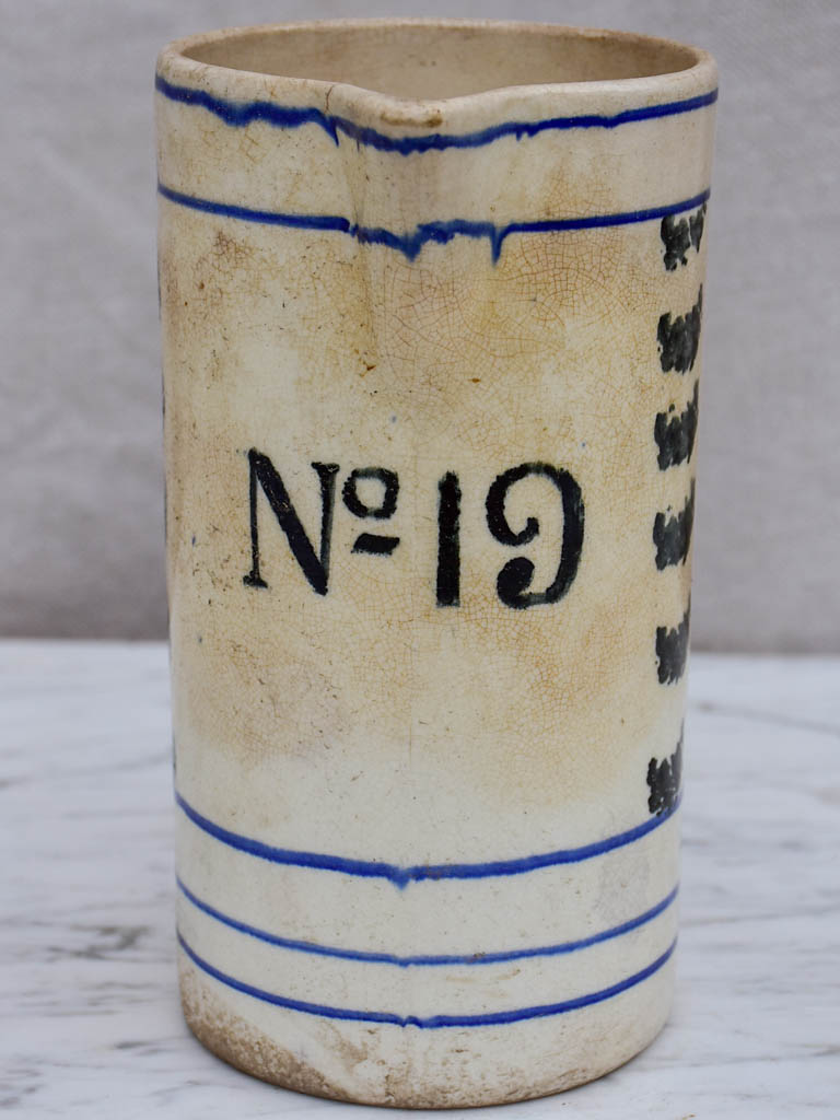 19th Century French pitcher - No. 19