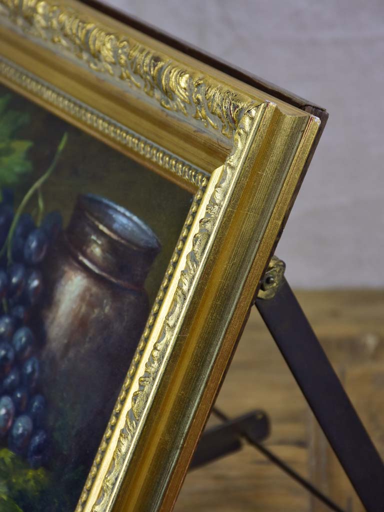 Antique French still life painting - table grapes 16 ¼" x 11 ¾"