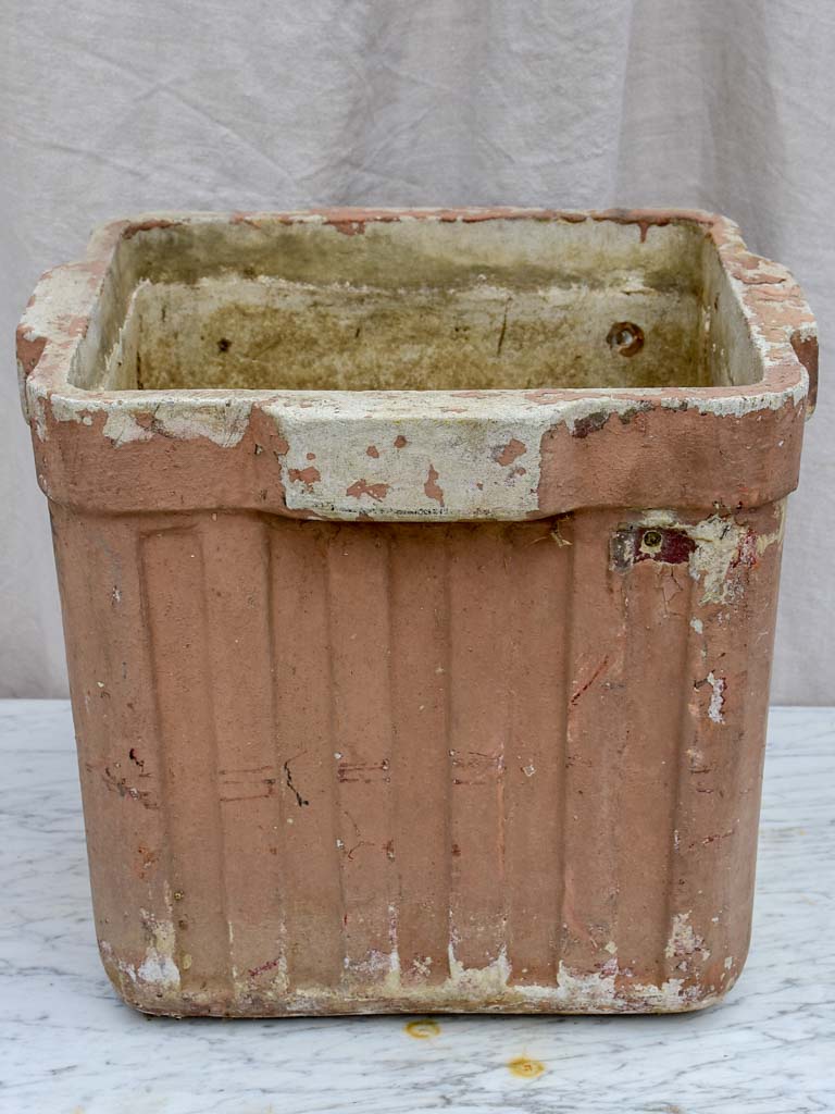 Mid-century Willy Guhl ribbed square planter