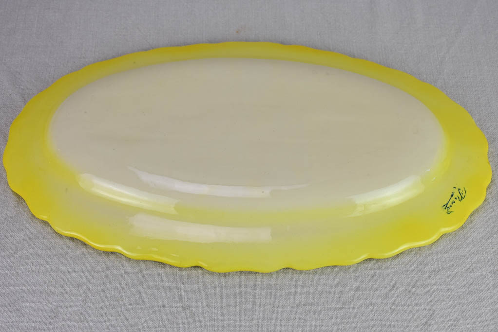 12 plate vintage hand painted French fish service - Louis Sicard Aubagne
