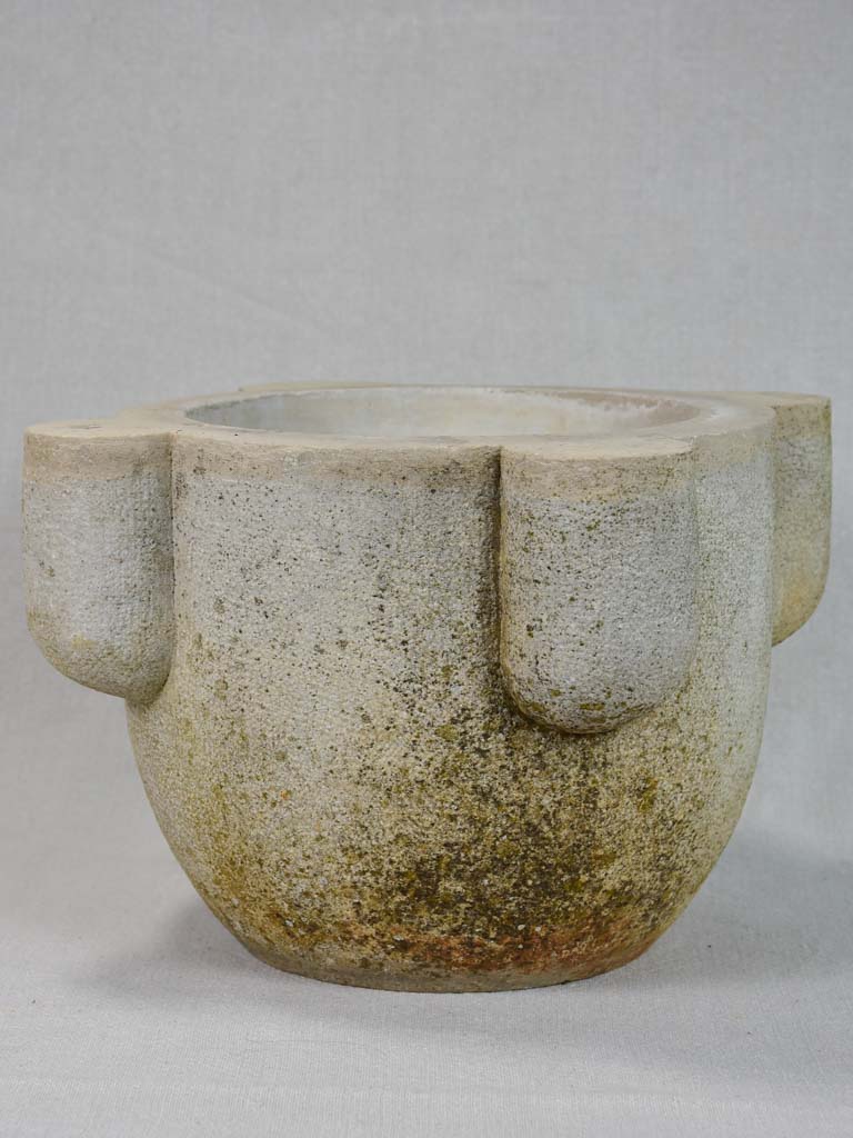 RESERVED MG Antique French stone mortar 13"