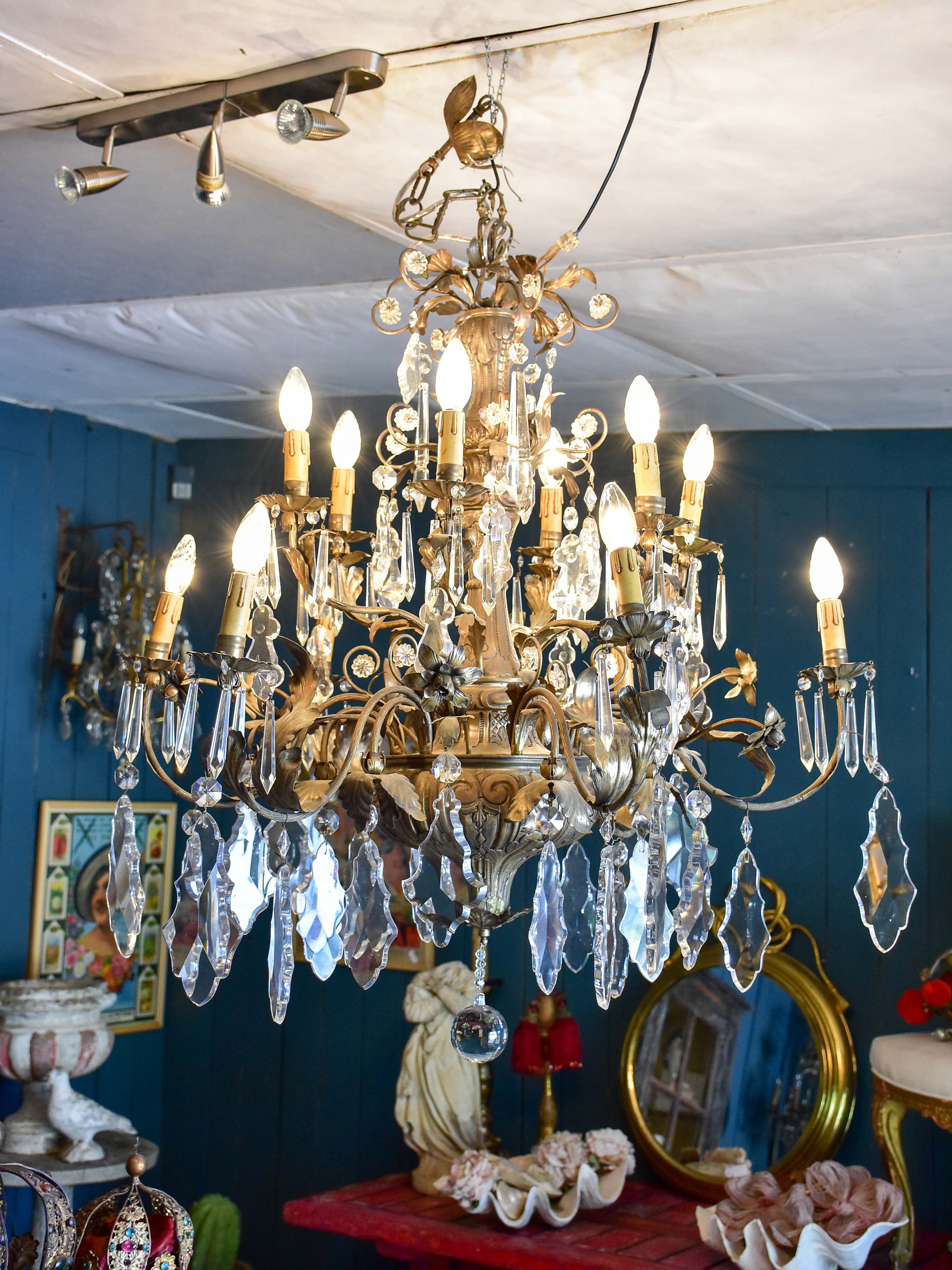 Impressive Italian Brass Chandelier