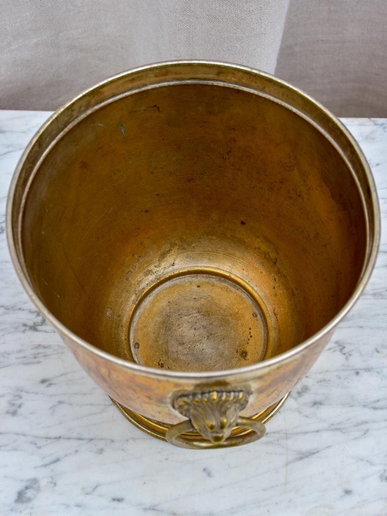 Mid-century French champagne bucket with lion's head handles - Champagne Jacquart