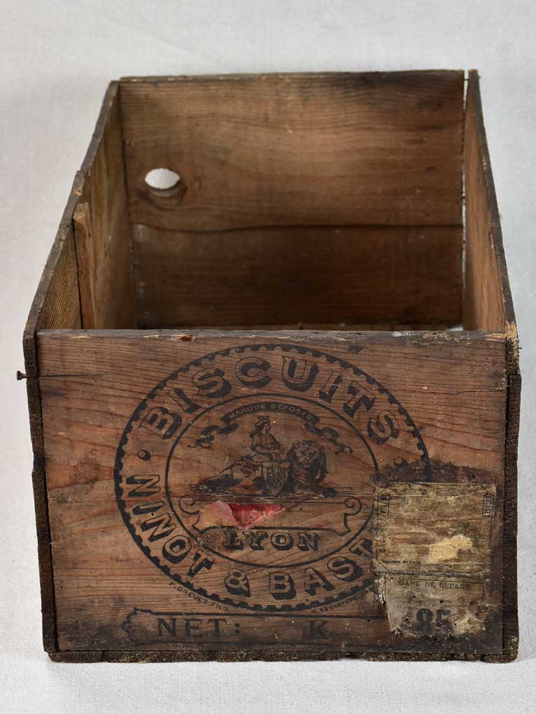 Antique French wooden biscuit case from Lyon
