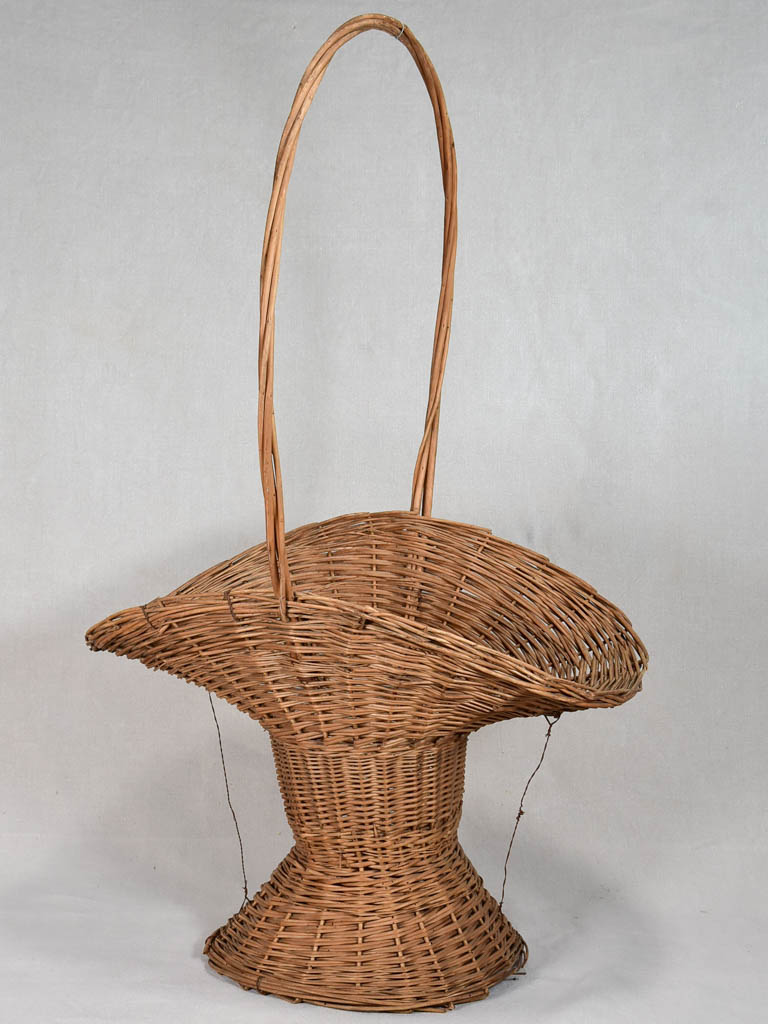 Very large antique French wicker presentation basket