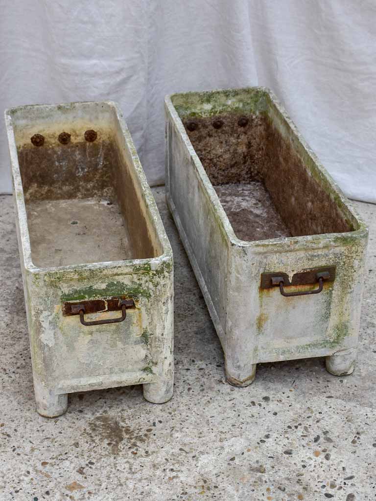 Pair of mid-century French rectangular garden planters / window boxes - Chanal Paris