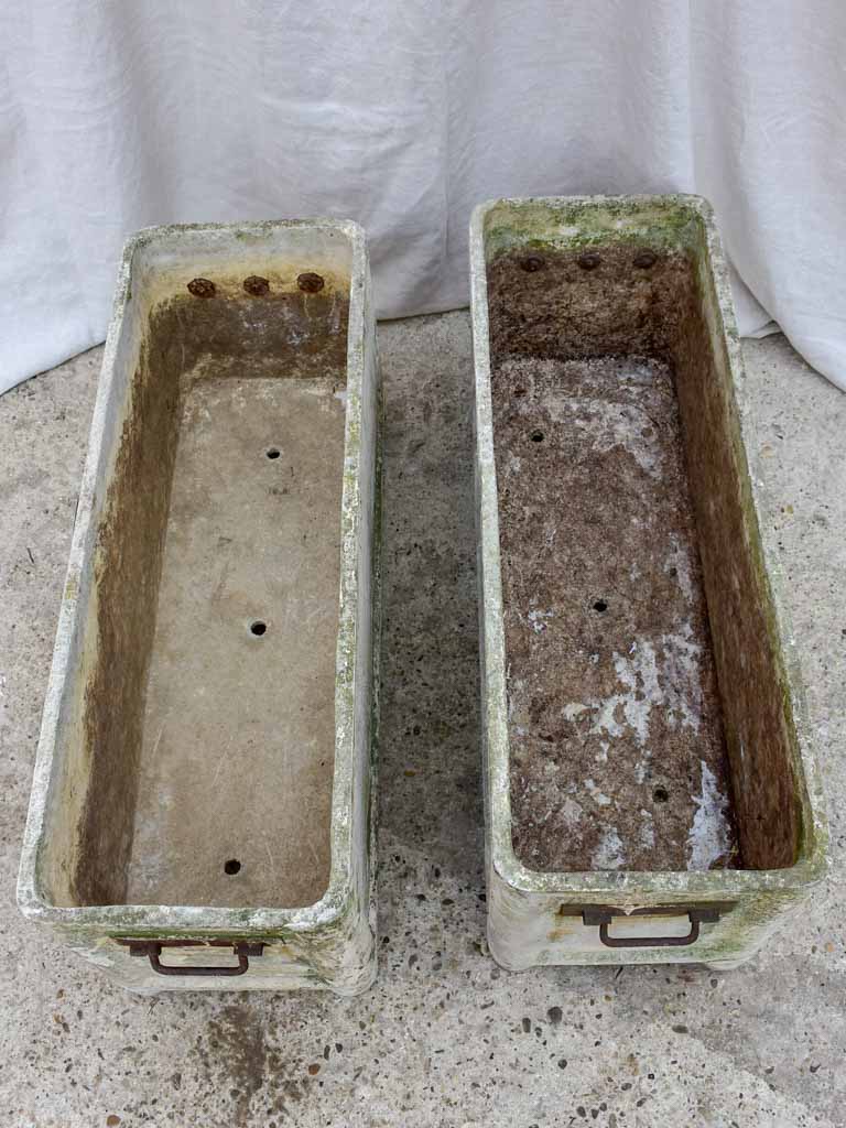 Pair of mid-century French rectangular garden planters / window boxes - Chanal Paris