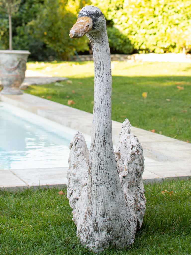 Large cement garden swan