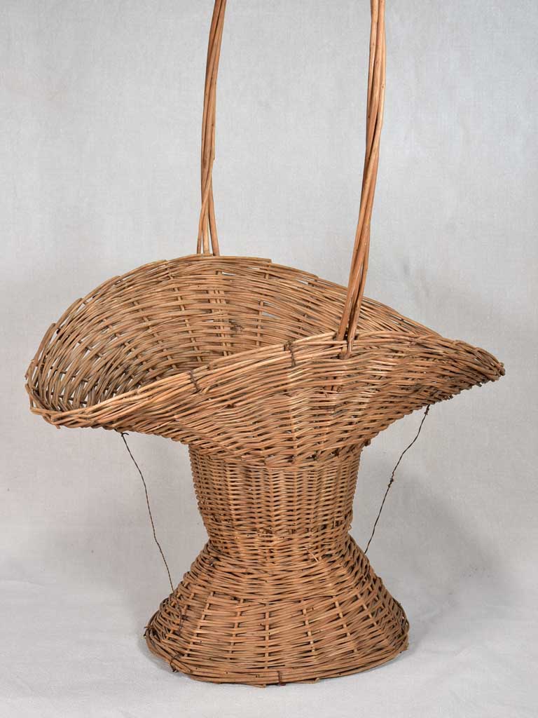Very large antique French wicker presentation basket