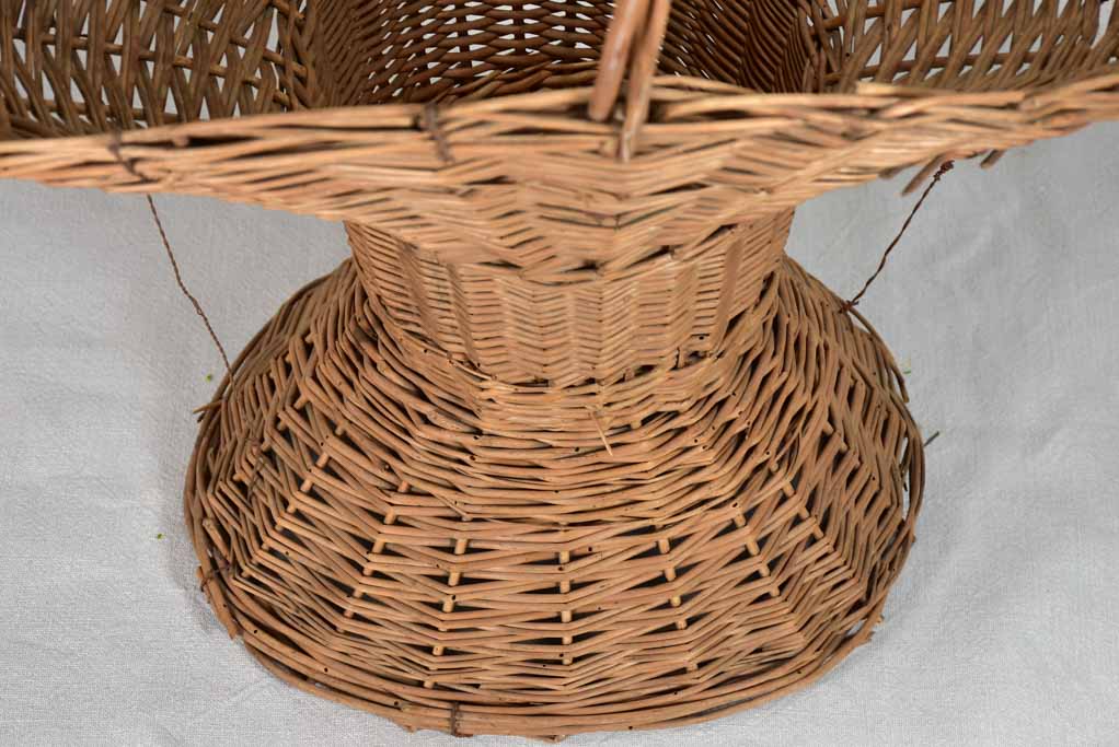 Very large antique French wicker presentation basket