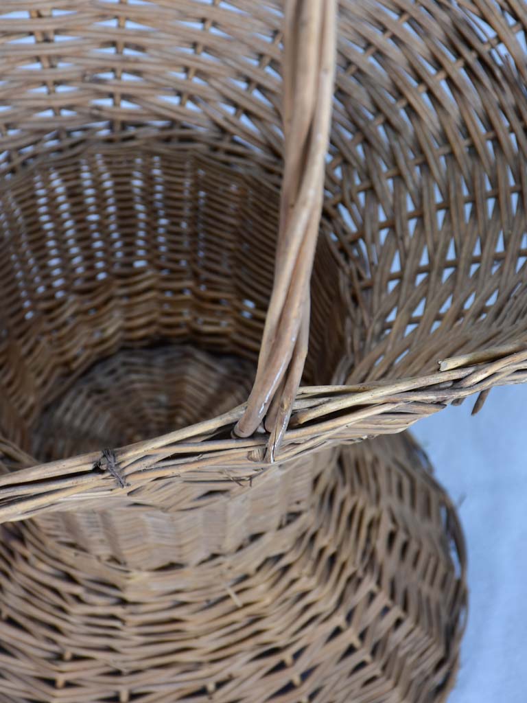 Very large antique French wicker presentation basket