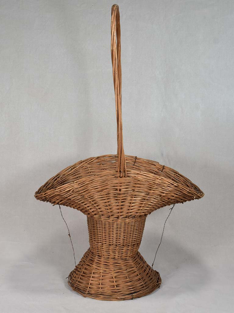 Very large antique French wicker presentation basket