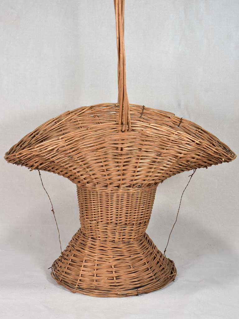 Very large antique French wicker presentation basket