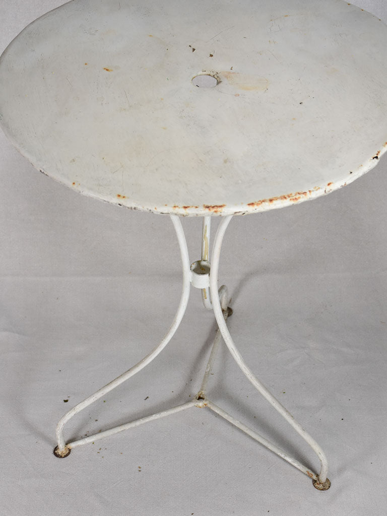 Antique French garden table with white paint finish