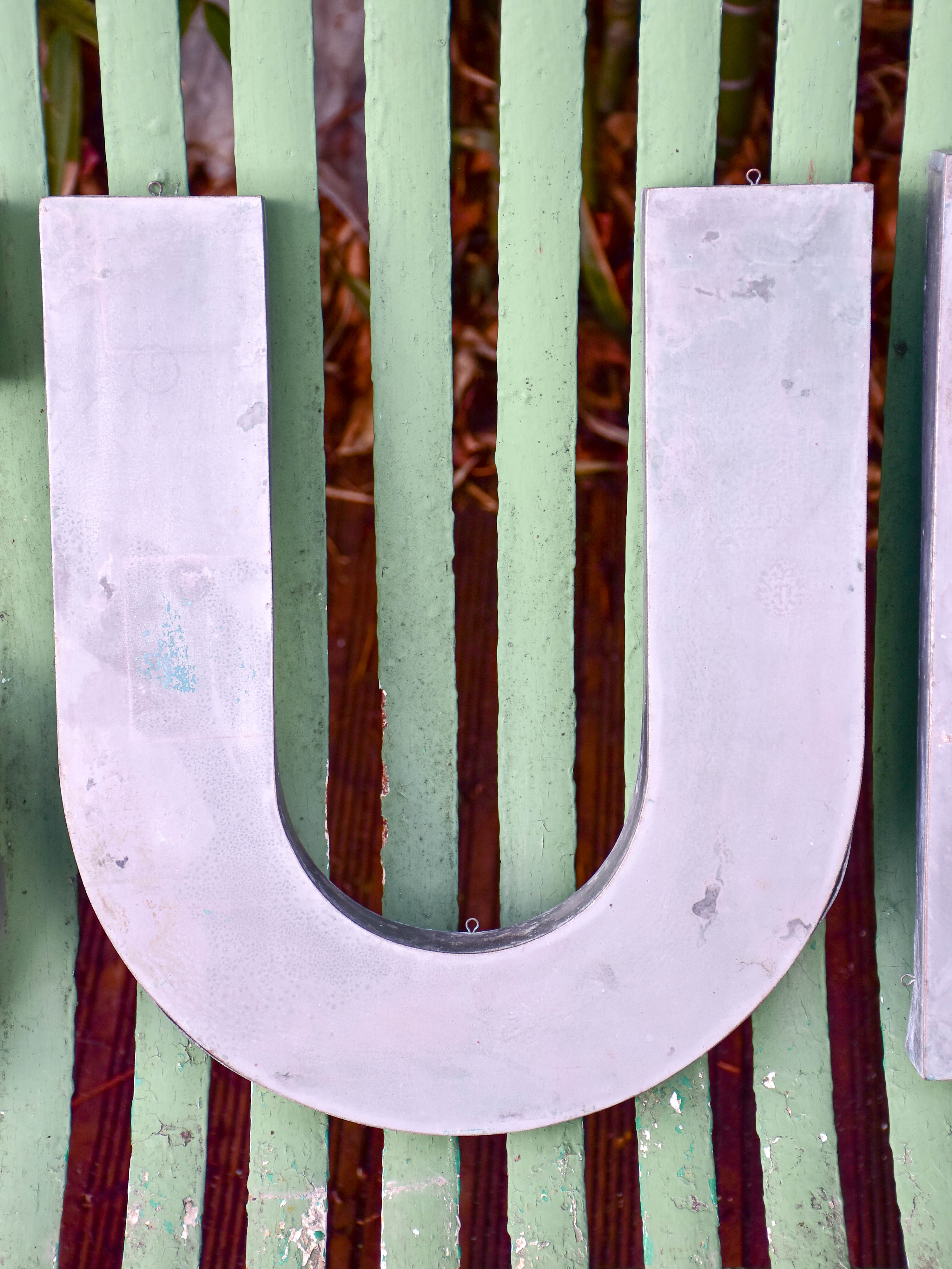 Vintage French zinc letters SUD