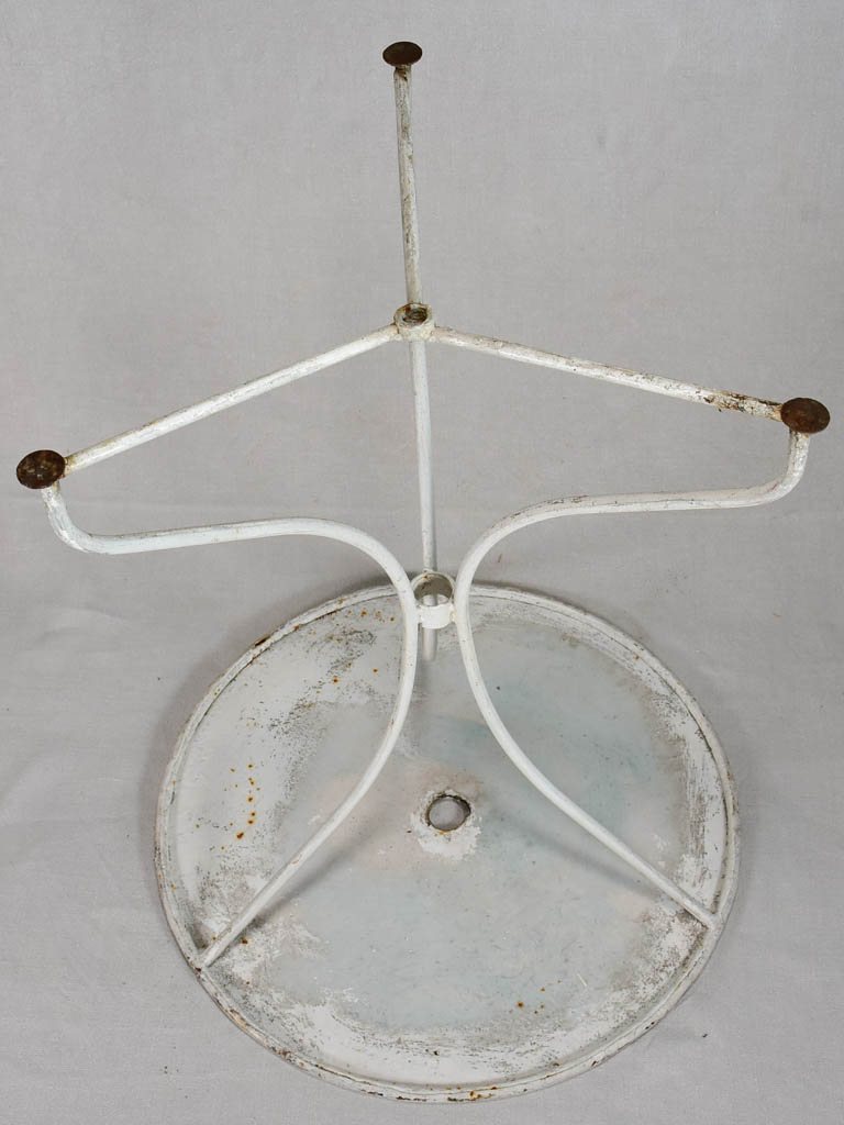 Antique French garden table with white paint finish