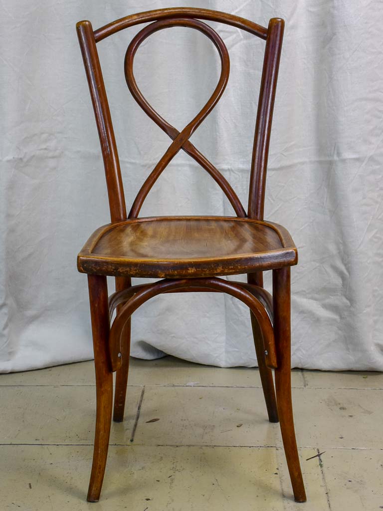 Six late 19th Century French bistro bentwood chairs