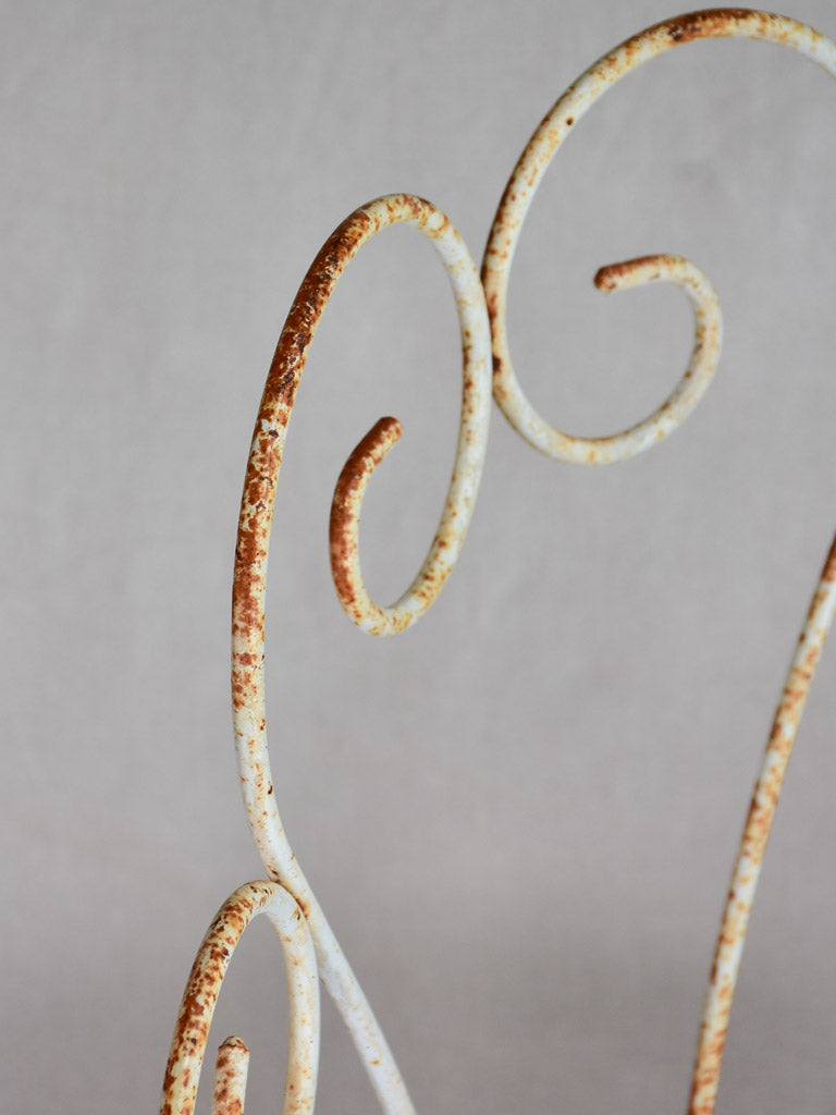 French provenance white Iron armchairs