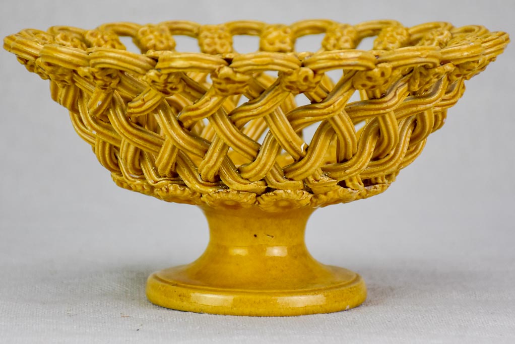 Early 20th Century woven ceramic bowl from Uzes 8"