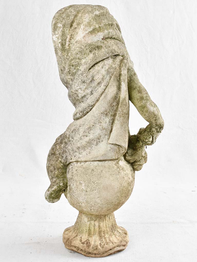 Antique stone garden sculpture of an angel 27½"