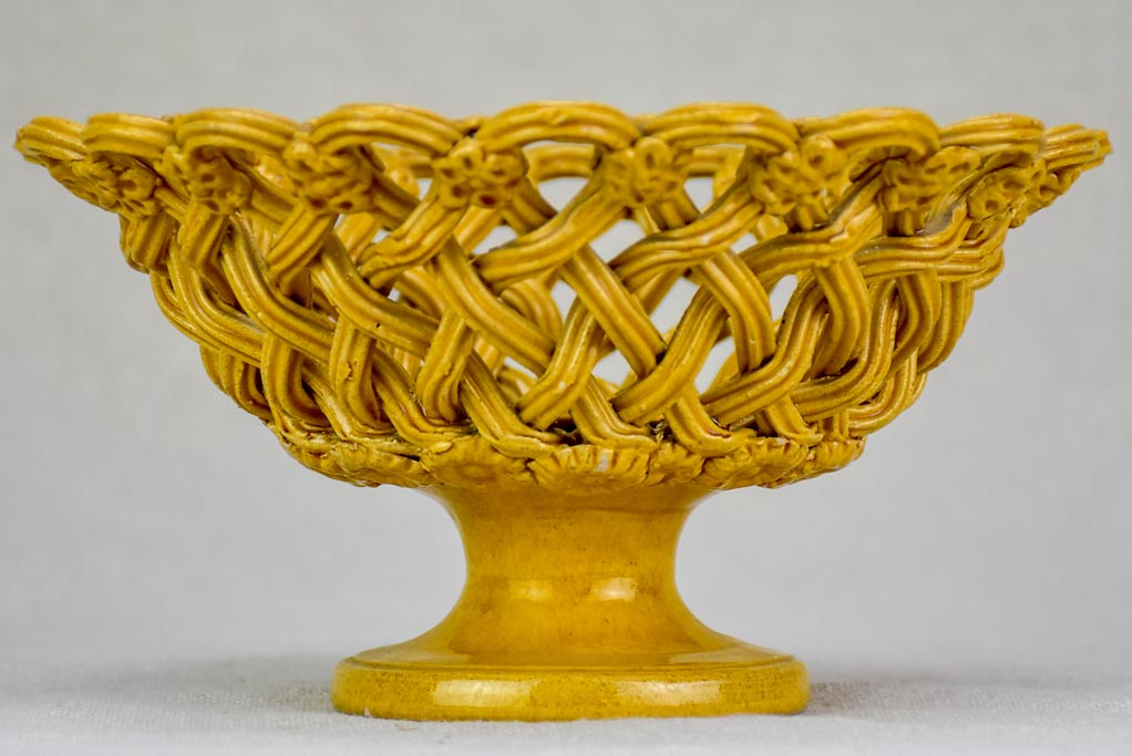Early 20th Century woven ceramic bowl from Uzes 8"