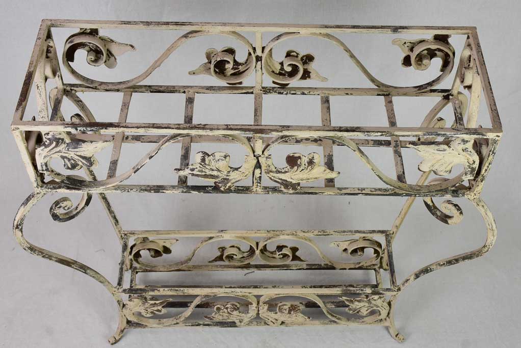 Large pair of vintage French wrought iron pot plant stands