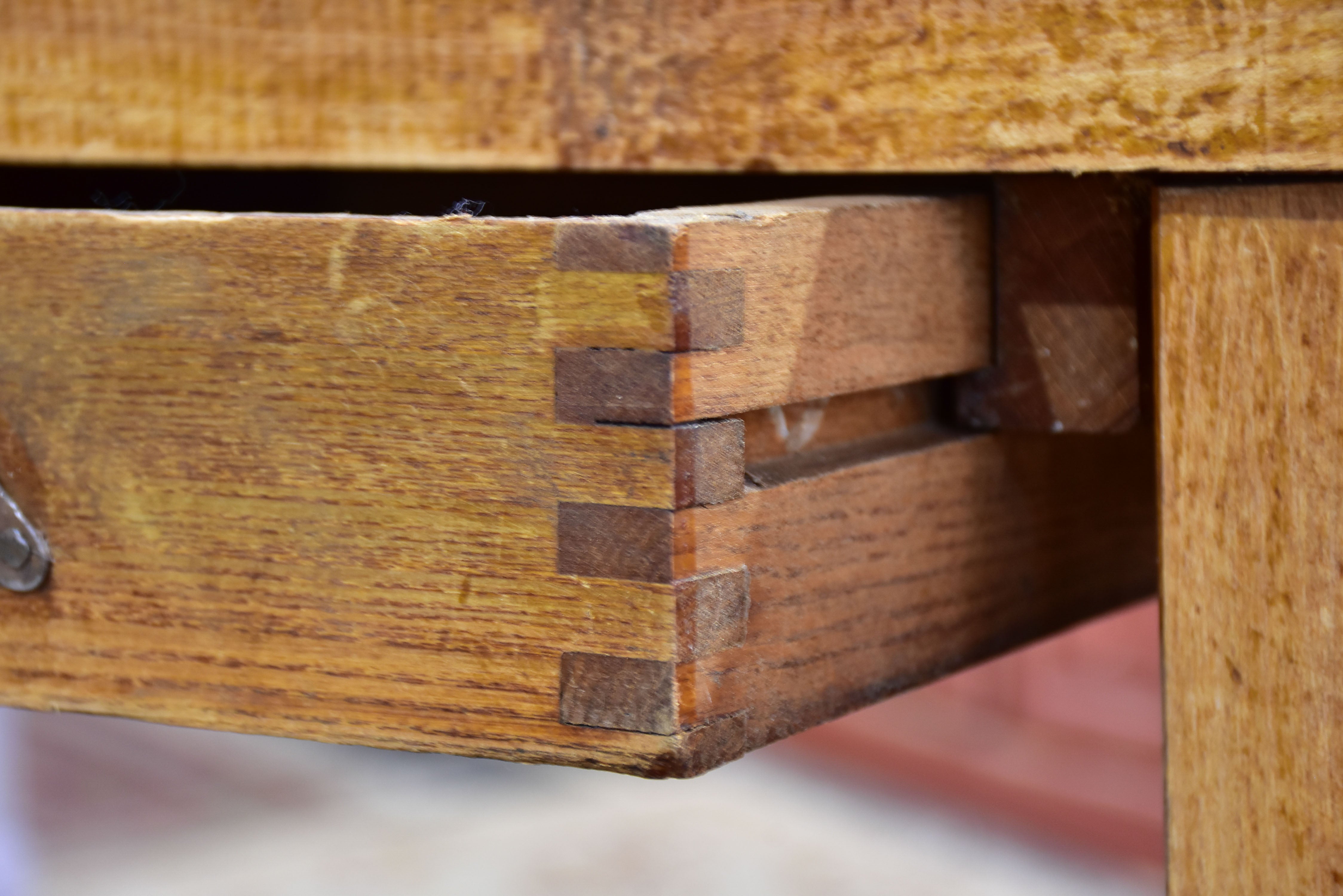Vintage French carpenter's work bench - branded