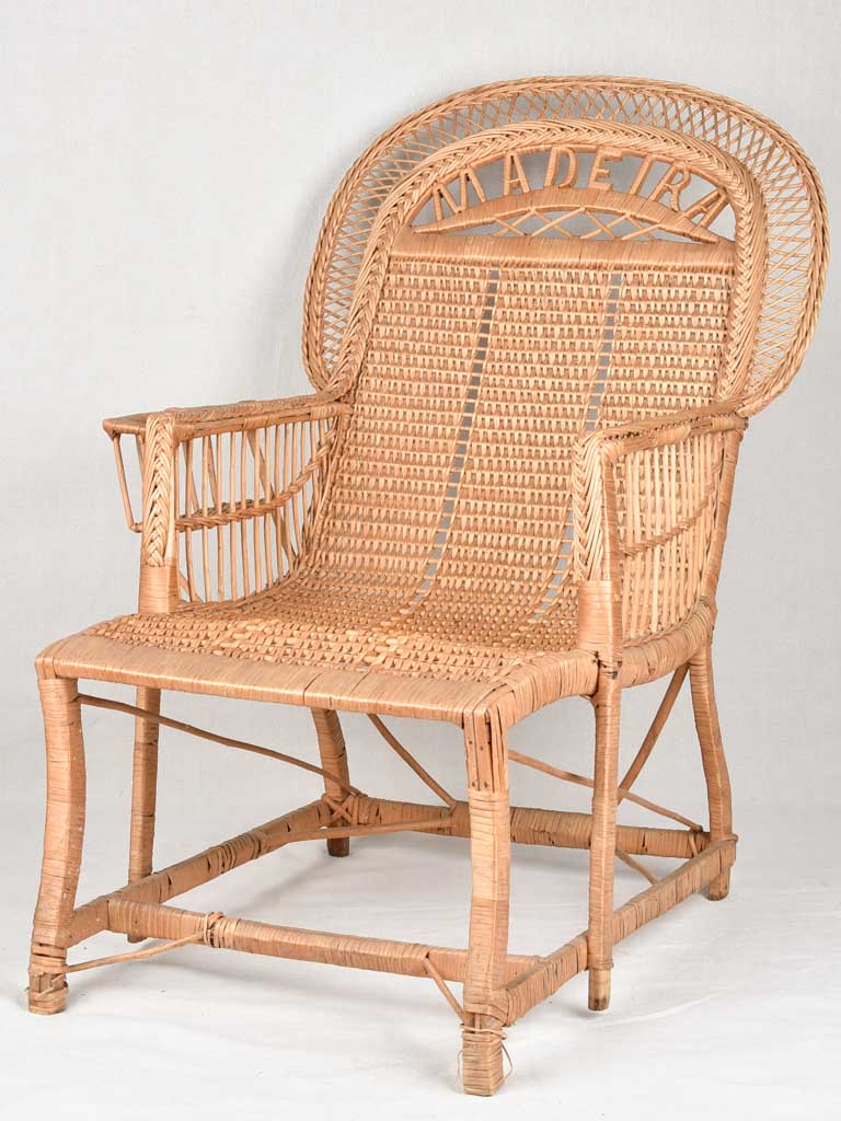 Large vintage wicker armchair - Madeira