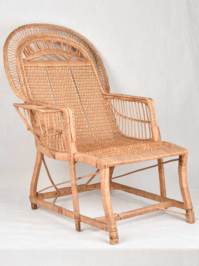 Large vintage wicker armchair - Madeira