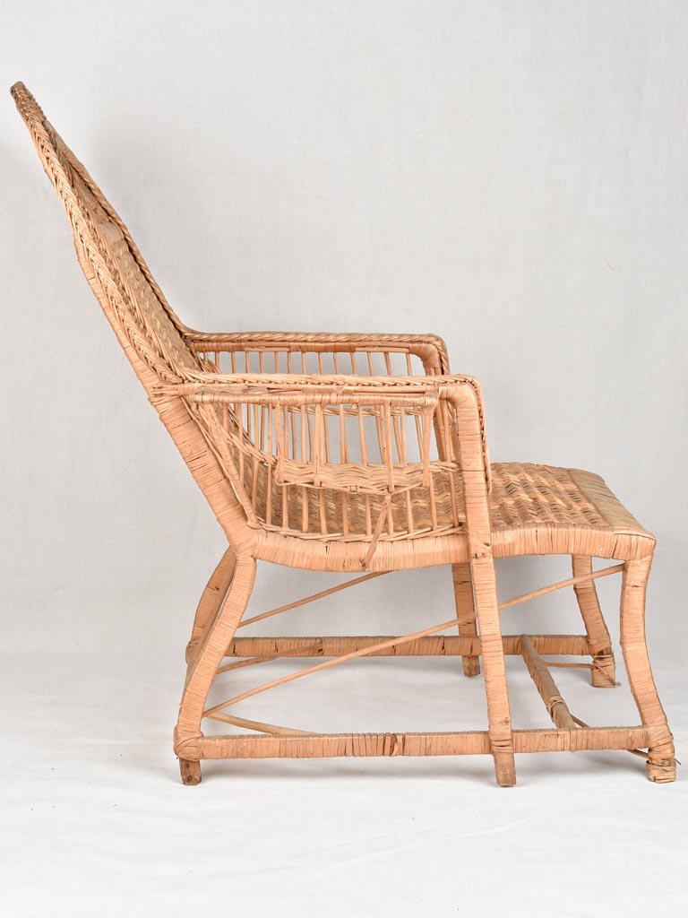 Large vintage wicker armchair - Madeira