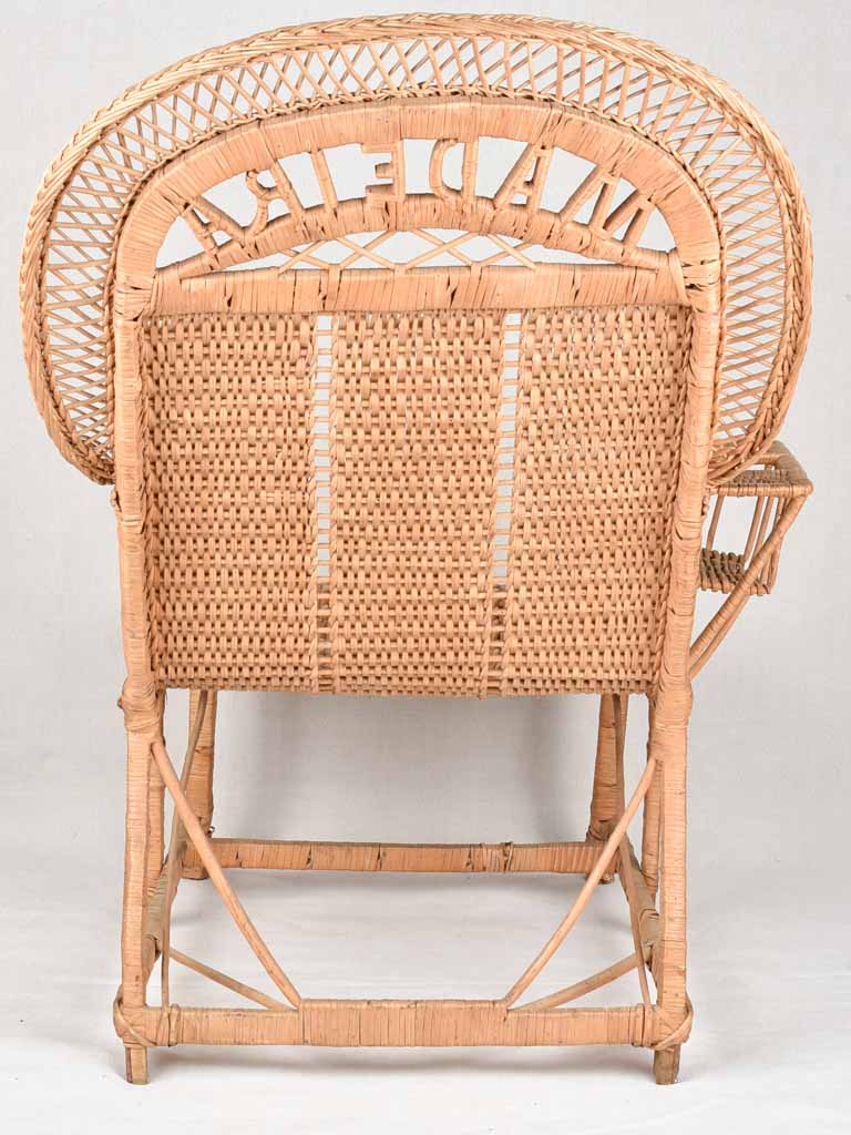 Large vintage wicker armchair - Madeira