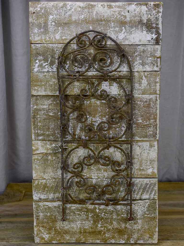 Decorative wall panel made from salvaged metal and timber 15¾" x 29½"