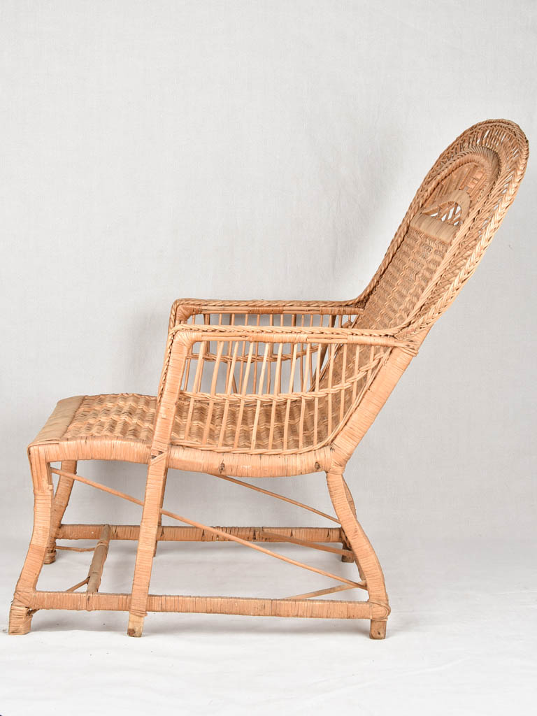 Large vintage wicker armchair - Madeira