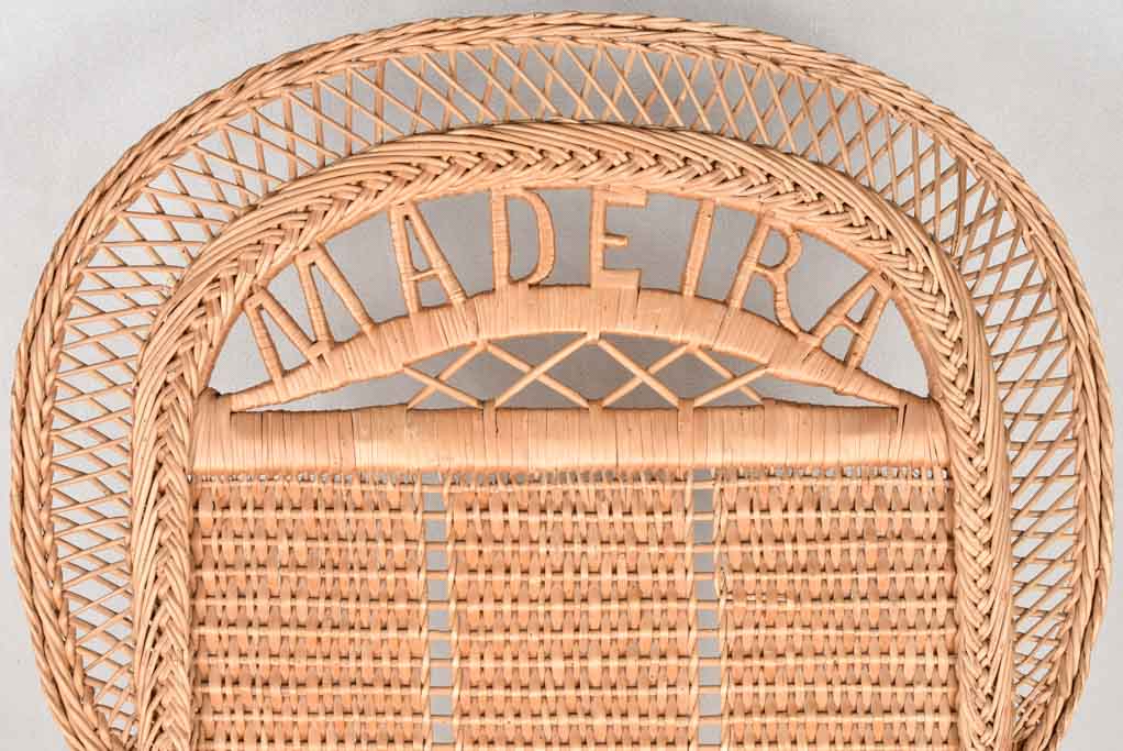 Large vintage wicker armchair - Madeira