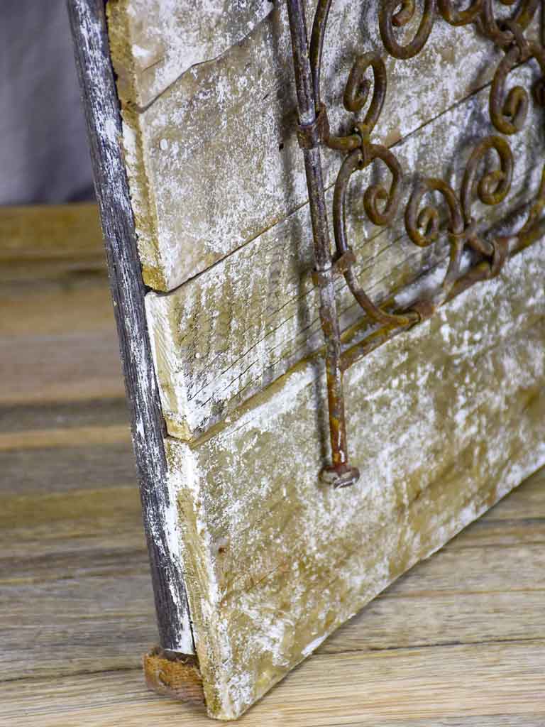 Decorative wall panel made from salvaged metal and timber 15¾" x 29½"