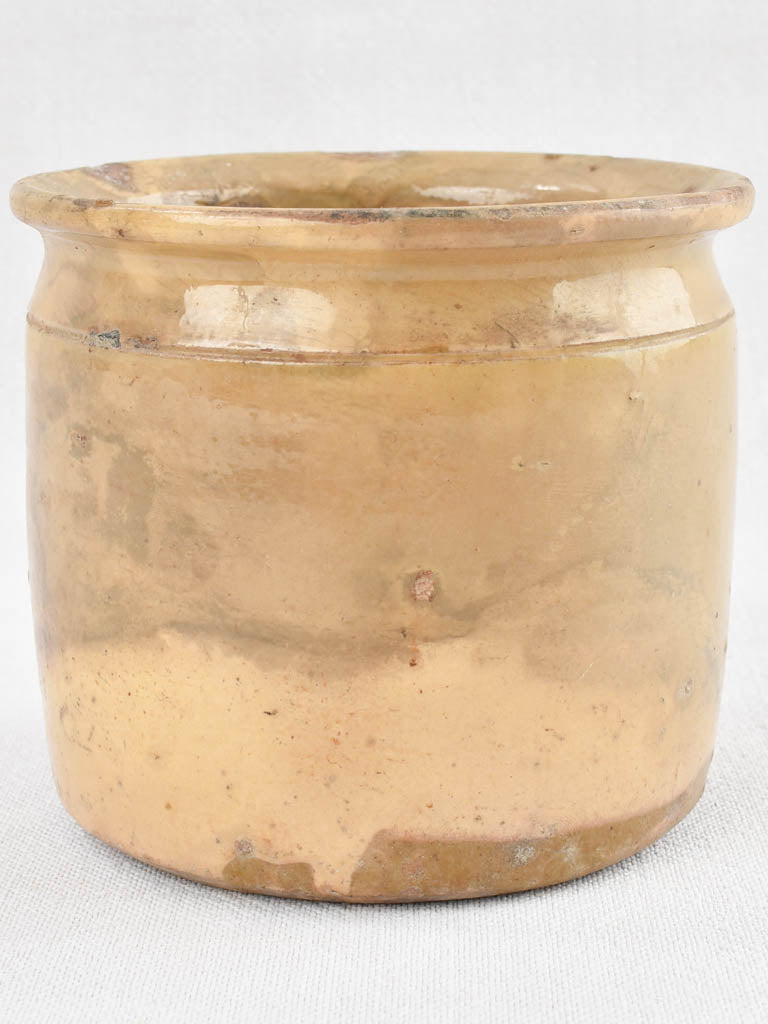 Late 19th century preserving pot w/ yellow glaze