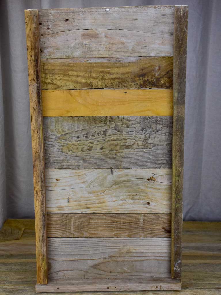 Decorative wall panel made from salvaged metal and timber 15¾" x 29½"