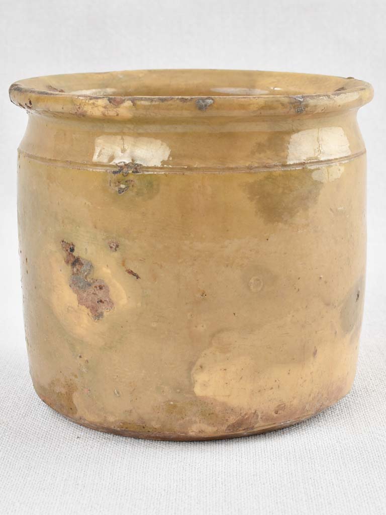 Late 19th century preserving pot w/ yellow glaze
