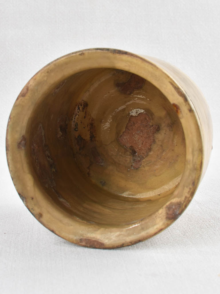 Late 19th century preserving pot w/ yellow glaze