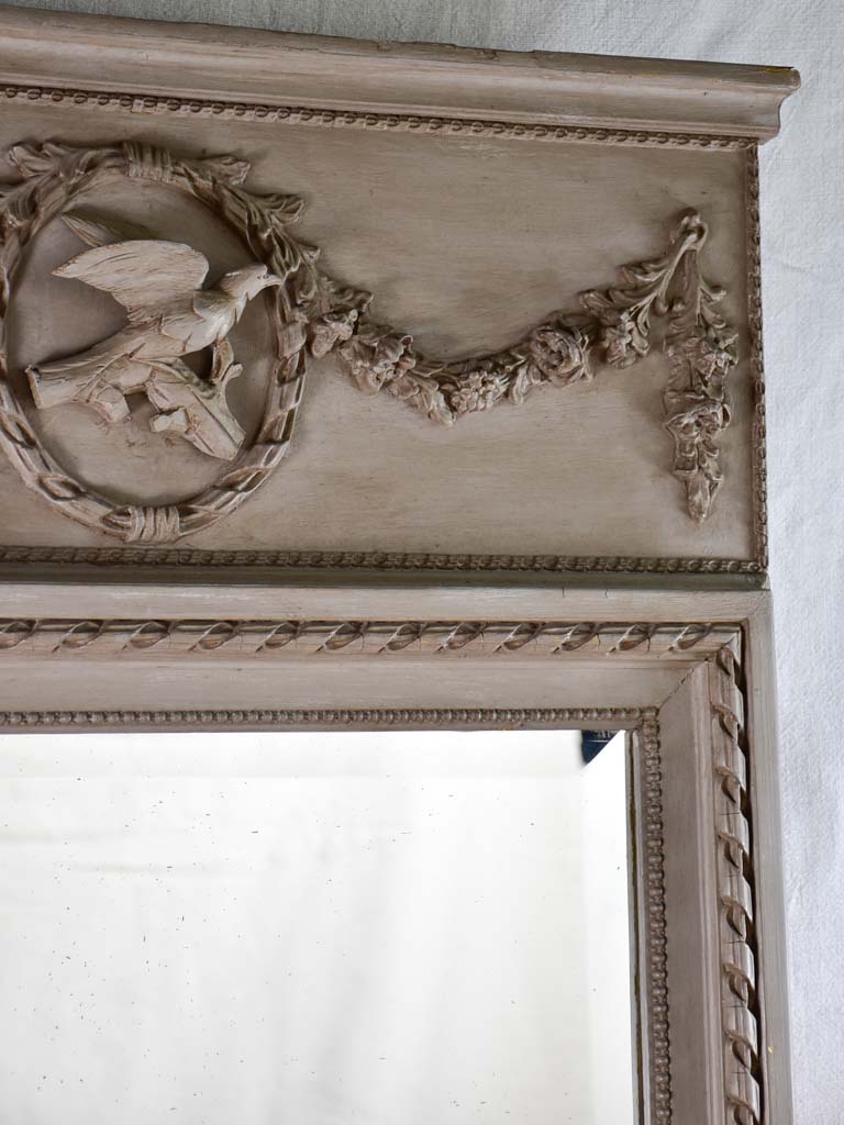 Louis XVI style carved trumeau mirror 28" x 50¾"