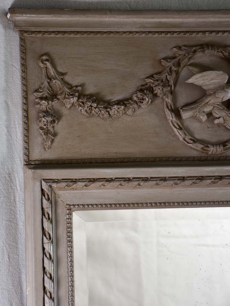 Louis XVI style carved trumeau mirror 28" x 50¾"