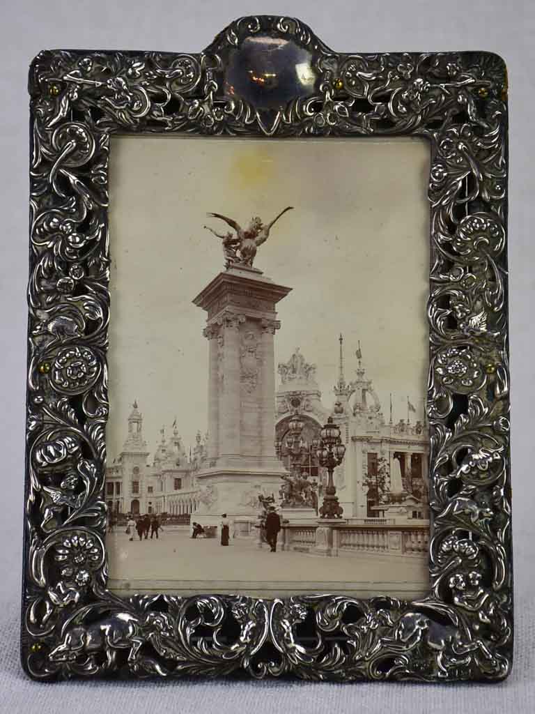 Antique English Edwardian silver photo frame 1904