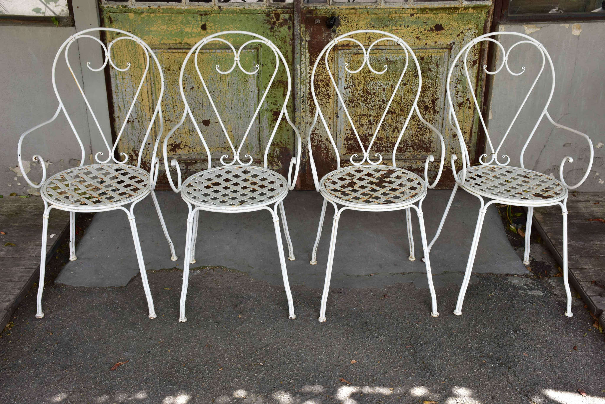 Set of four vintage French garden chairs
