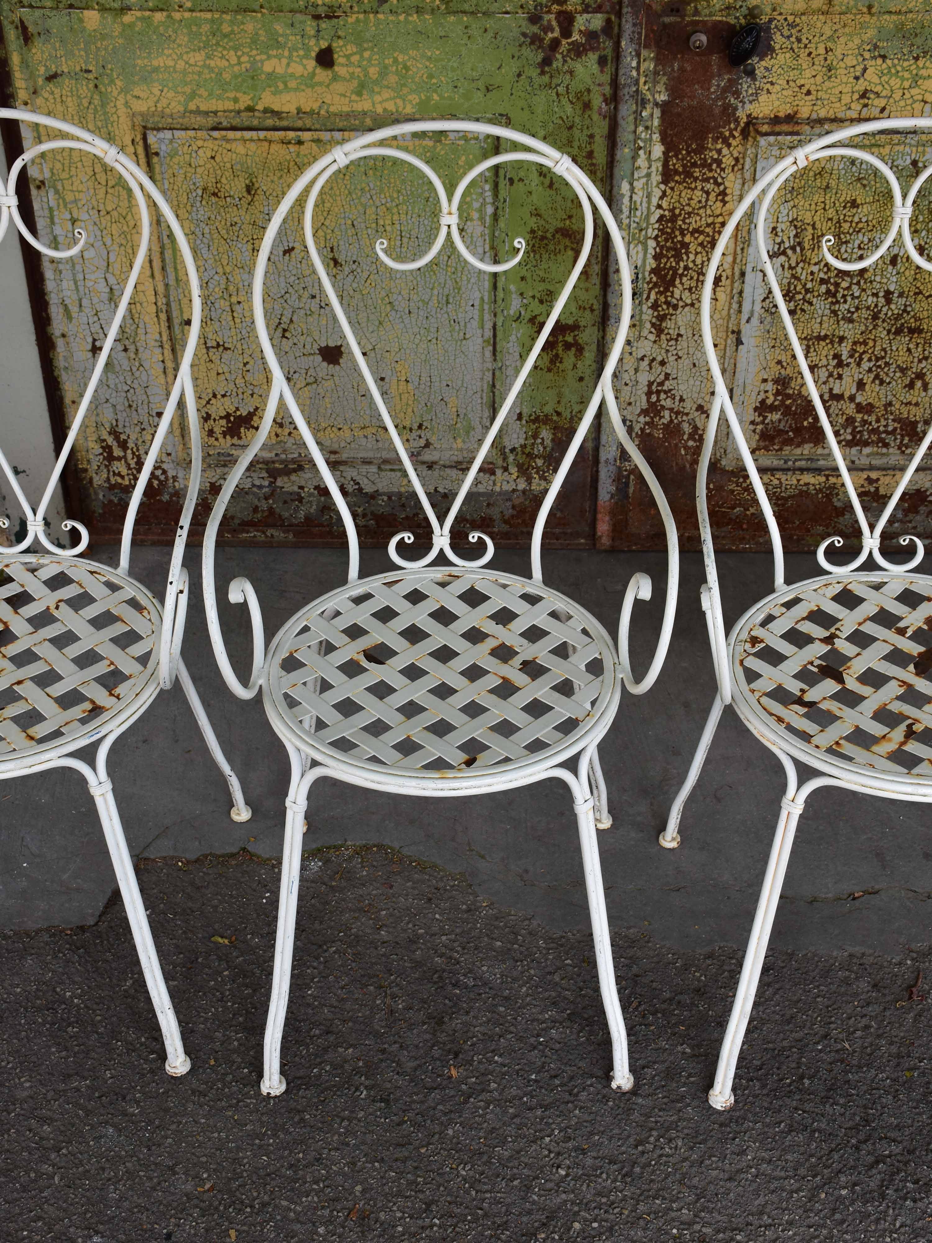 Set of four vintage French garden chairs