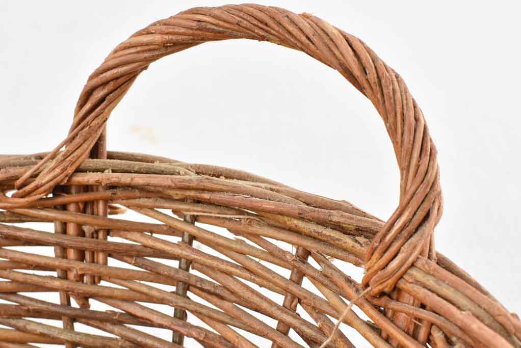 Rustic small French wicker fruit bowl