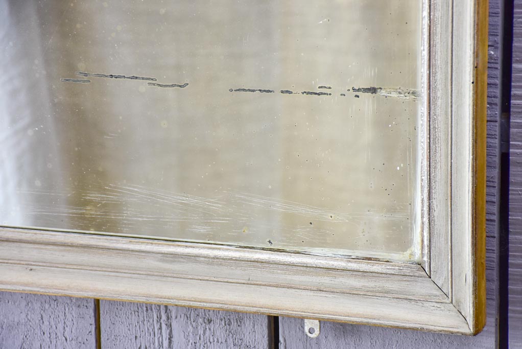 Large early 20th Century French mirror with painted frame and original glass 33" x 46½"