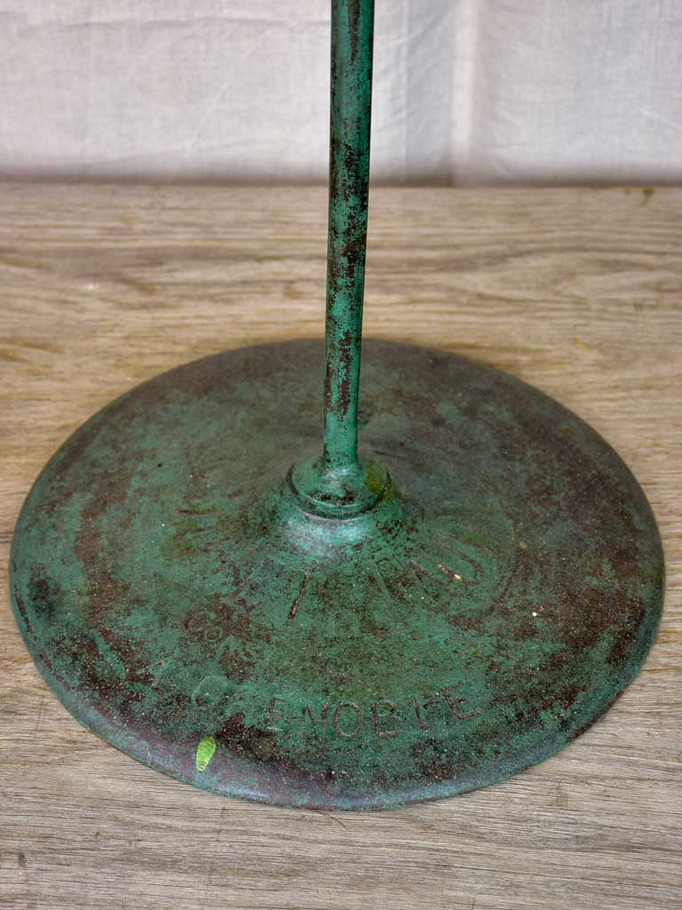Antique French garden table from Grenoble with green patina