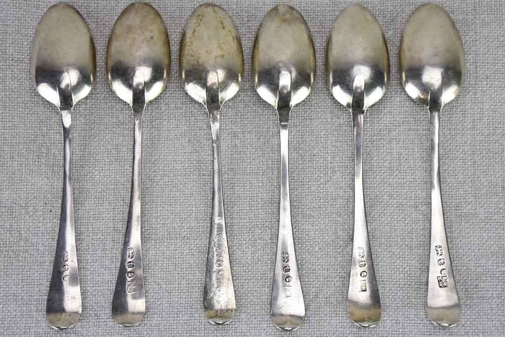 Set of six solid silver Bright Cut Georgian teaspoons - 1794