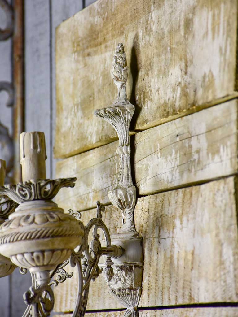Pair of artisan made wall sconces for candles - salvaged antique materials